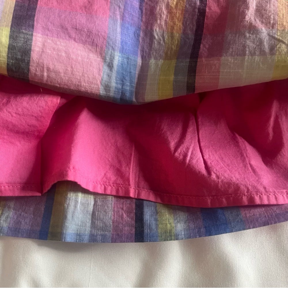 Baby Gap Pink Plaid Sleeveless Cotton Ruffle Dress Sz 12/18 Months - Picture 6 of 6